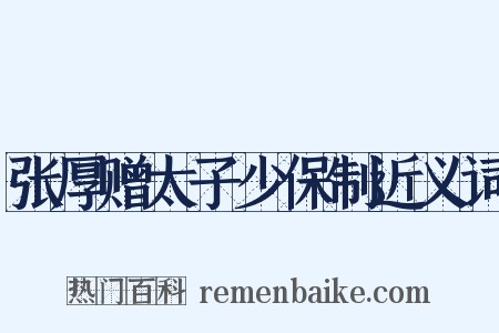 张厚赠太子少保制近义词是什么意思的图片